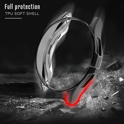 ikasus Galaxy Watch 4 Classic 42MM Case, Plated TPU Bumper Cover, Silicone Shock-Proof Protector for Samsung Watch
