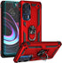Androgate Compatible with Motorola Moto Edge 2021 Case, Military-Grade Metal Ring Kickstand, 15ft Drop Tested (Red)