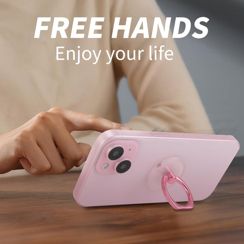 Pink Jsoerpay Clear Phone Ring Holder 2 Pack | Transparent Cell Phone Ring Grip 360°Rotation Finger Ring Stand,
