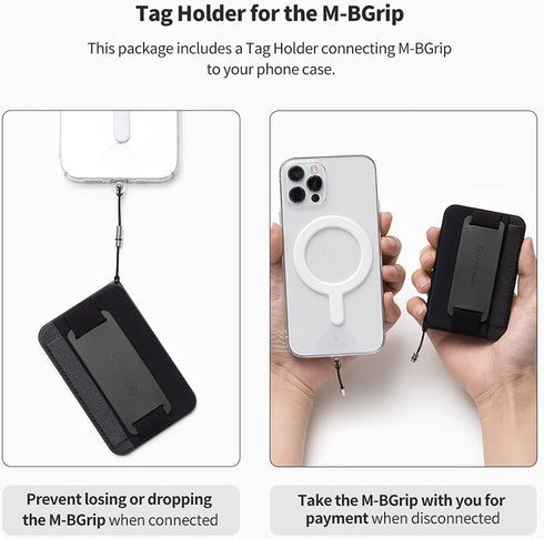 Sinjimoru Magnetic Wallet for iPhone, Magnetic Card Holder for MagSafe Wallet with Phone Grip