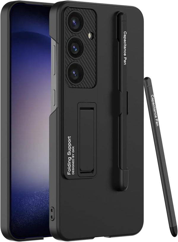 Samsung Galaxy S24 Plus Case with Pen and Adjustable Kickstand, Anti-Shock, Slim Texture Case, Supports Wireless