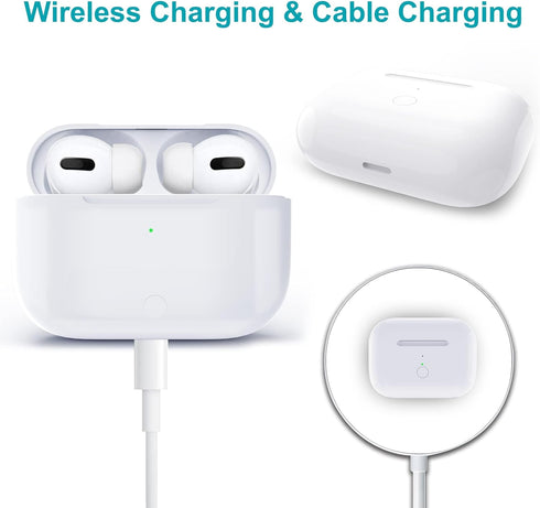Wireless Charging Case for AirPods Pro 1st & 2nd Generation, Charger Replacement Cases with Bluetooth Pairing