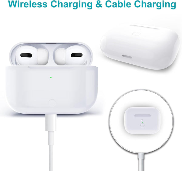 Wireless Charging Case for AirPods Pro 1st & 2nd Generation, Charger Replacement Cases with Bluetooth Pairing