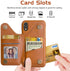 LOHASIC Wallet Case for iPhone XR, Brown, 5 Card Holder Phone Cover, Magnetic Clasp, Kickstand Flip Folio