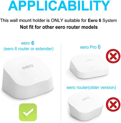 Outlet Wall Mount for eero 6 Dual-Band Mesh Wi-Fi 6 System, Space Saving, Easily Movable Holder (2 Pack)