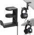 Headphone Holder Under Desk, Gaming Headset Hook with 360-Degree Adjustable Rotating Arm Clamp (Black)