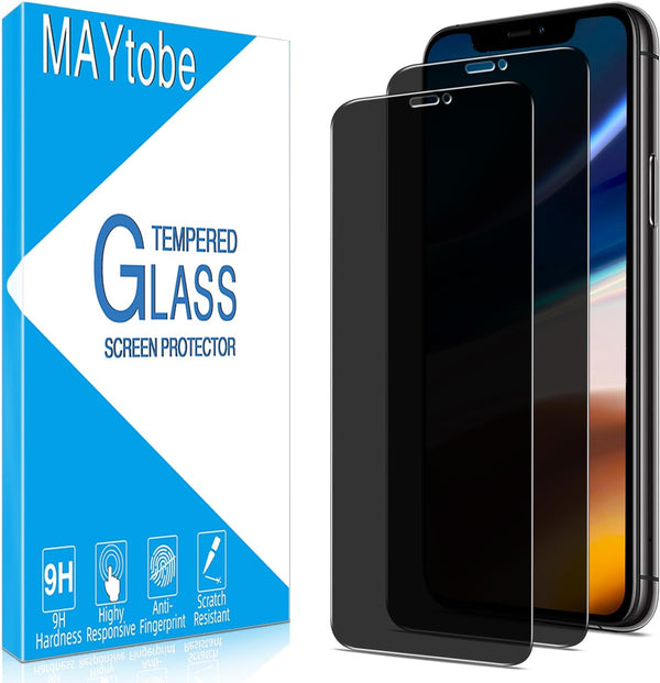 MAYtobe 2 Pack Tempered Glass Screen Protector for iPhone 11 Pro Max, XS Max - 9H Hardness, Anti-Scratch, Bubble-Free,