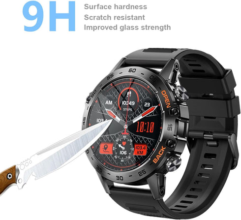Compatible for SUNKTA K52 1.39" Military Smart Watch Screen Protector (3 Pack) 9H Tempered Glass Film