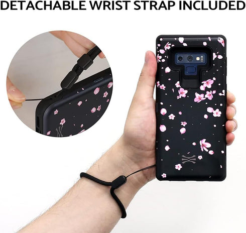 TORU CX PRO Case for Galaxy Note 9 - Slim Protective Cover with Card Holder & Kickstand, Flowers