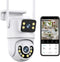 Dosilkc 1080P PTZ Outdoor Security Camera, Dual Lens Linkage Wireless WiFi Cameras for