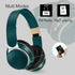 RAT TAIL Bluetooth Headset, Chat- Comfortable Over Ear Stereo Wireless Headphones with Mic, Soft Earmuffs/Foldable/SD/TF/FM Radio, 20H Playtime, Great for Music/Tour/Gym/Game/Chat (Deep Green)