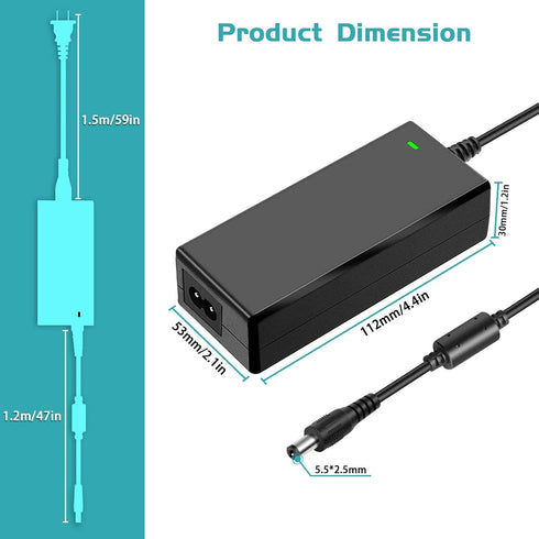 12V AC Adapter Security Camera Power Supply for Lorex, Samsung, Q-See, Night Owl, Swann, Annke Cameras, CCTV DVR