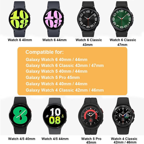 Connectors Compatible for Samsung Galaxy Watch 6 Classic Band 47mm 43mm Adapter, Stainless Steel Button Connector Band No Gap Adapter for Galaxy Watch 6/6 Classic / 5/5 Pro / 4/4 Classic (4 PCS)
