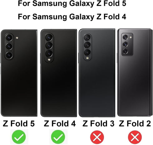 2 Pack Outer Anti-Blue Privacy Tempered Glass for Samsung Galaxy Z Fold 5/Z Fold 4, Anti-Spy Screen Protector,