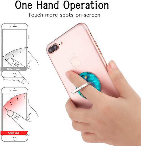 4-Pack Phone Ring Holder 360 Rotation Finger Stand Grip Kickstand for Smartphones and Tablets (Turtle)