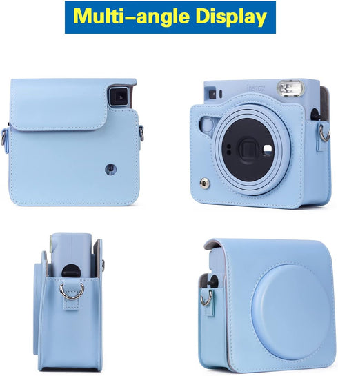 Rieibi SQ1 Case, Protective PU Leather Cover for Fujifilm Instax Square SQ1 Instant Camera with Adjustable Strap