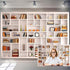 Heevnttiy 7x5ft White Bookshelf Backdrop Modern Office Zoom Video Conference Photography Background Bookcase