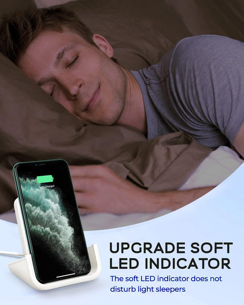 YUWISS Wireless Charger Stand, Cordless 10/7.5/5W Compatible with iPhone 14/13/12/11Pro Max/XR/XS/X/8/8Plus Galaxy