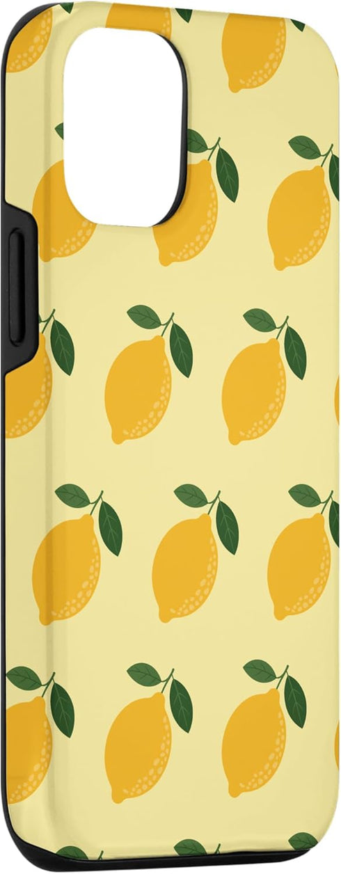 Hand Drawn Digital Art Summer 12/12 Cute Lemon Fruit Pattern Citrus Case for iPhone Pro