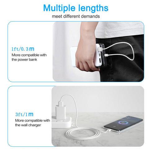 Short Micro USB Cable Compatible with Fire HD Tablets, Samsung Galaxy Tab A, E, S2, 3, 4, USB Charger Cord