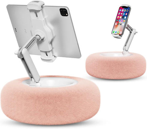 Viozon Tablet Stand Pillow, Compatible with 4.7"-13" Phone/Tablet, 360° Adjustable Holder for Bed with Soft Plush Fabric