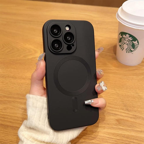 Magnetic Case for iPhone 13 Pro Max with Full Camera Lens Protector, Durable Silicone Slim Shockproof Cute Cover -
