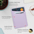 Leather Phone Wallet Stick On, Card Holder for Phone Case Compatible with iPhone, Samsung and Android - White, Purple