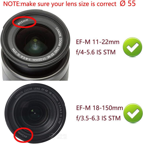 D3500 Lens Cap (55mm) for Nikon D3500 D7500 with AF-P 18-55mm Lens, Compatible with Sony FE 28-70mm Lens