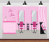 BELECO 5x4ft Fabric Hair Salon Interior Backdrop Pink Barber Shop Haircut Chair Mirror Background Hairstylist Theme