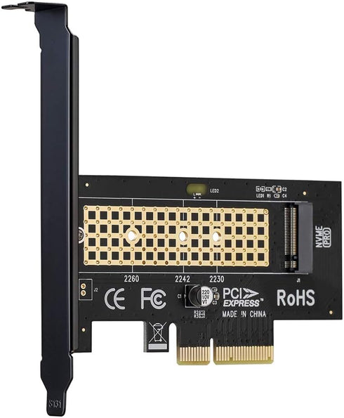 M.2 NVME to PCIe 3.0 x4 Adapter with Aluminum Heatsink Solution