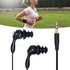 PUSOKEI Short Cord Waterproof Headphone, IP68 Waterproof Earplugs Suitable for Swimming, Surfing, Running (Black)