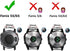 NotoCity Compatible Fenix 5S/6S/7S/8 43mm Watch Band - Quickfit Soft Silicone Replacement Strap (Silver Buckle - 2pcs)