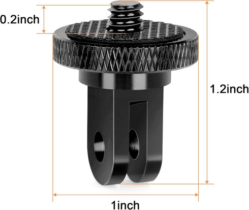 Tripod Mount Adapter for Gopro, Camera 1/4”-20 Tripod Mount for insta 360/Gopro Hero/Sony Xiaomi yi Sjcam Action Cameras and Other Standard 1/4 Accessories