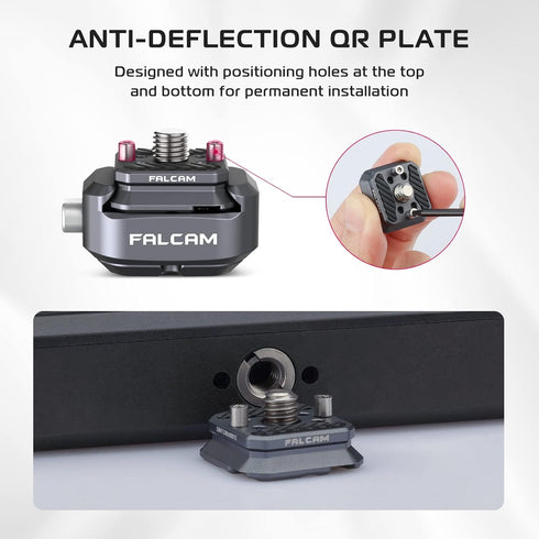 FALCAM F22 Basic Quick Release Plate Kit, Camera Mounting Adapter for 1/4" Thread to F22 QR System, 22mm Aluminum