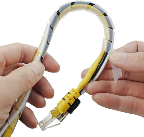 26Ft XHF 3/8" Clear Spiral Cable Wrap - 10mm Cord for Computer Electrical Wire Organizer Sleeve
