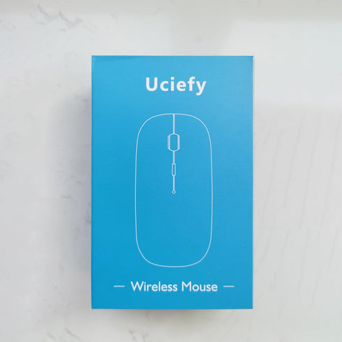 Uciefy Q5 Slim Rechargeable Wireless Mouse, 2.4G Portable Optical Silent Mouse with USB Receiver and Type C Adapter