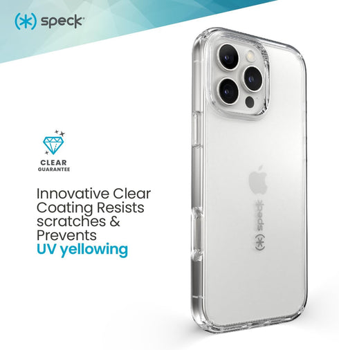 16 Speck Clear iPhone Pro Max Case - Slim Phone Case - GemShell - Crystal Clear