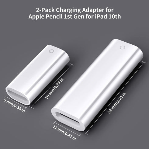 2 Pack Pencil Adapter for Apple Pencil 1st Gen, USB C to Lightning Adapter for iPad 10th Generation