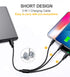 Puxnoin Multi Charging Cable, 4Pack Multi Charger Cable Short 1FT Braided Universal 3 in 1 Multiple USB Cable Charging