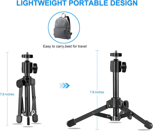 Table Top Mini Projector Stand, Adjustable Tilt Angle Tripod for Mini Projector, Cameras, DSLR, Smartphones