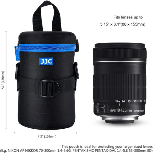 JJC Deluxe Lens Case Pouch Bag for Canon EF 24-70mm f4L, 75-300mm f4-5.6, 100-300mm f4.5-5.6, Nikon AF 70-300mm