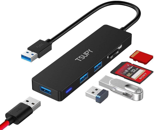 TSUPY USB Hub 3.0, 5 in 1 Multiport Adapter USB 3.0 Hub with