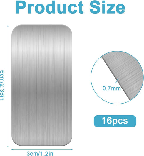Tweruna 16 2.361.2 PCS Adhesive Magnetic Plate, in Rectangular Metal Plate for Magnets on DIY Creative Projects