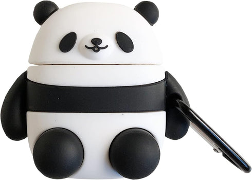 Yatchen AirPod Cover Case, Cute 3D Cartoon Panda Soft Silicone with Keychain for AirPods 1/2, Kawaii Funny Wireless