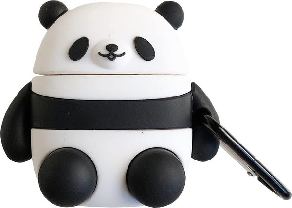 Yatchen AirPod Cover Case, Cute 3D Cartoon Panda Soft Silicone with Keychain for AirPods 1/2, Kawaii Funny Wireless