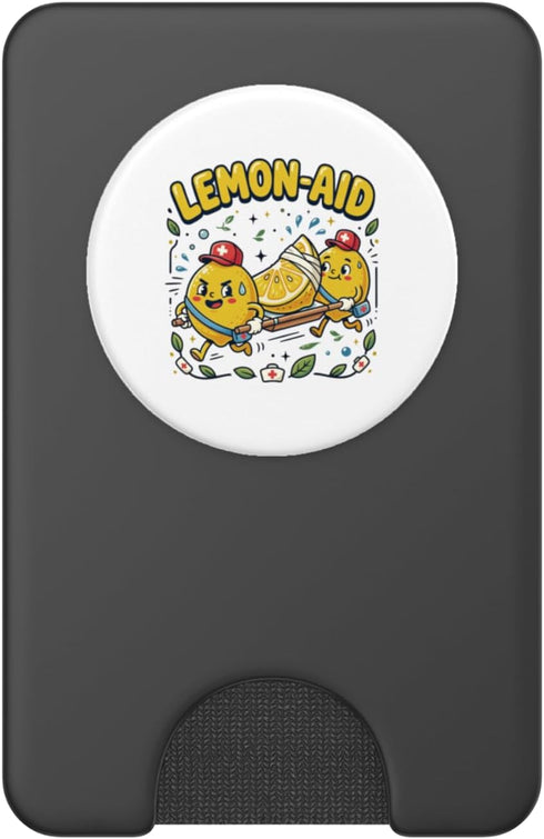 Lemon Paramedic Rescue Designs Lemon Aid Ambulance Lemonade Pun Citrus Fruit Lover Foodie PopSockets PopWallet