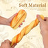 2PCS 13.6" Homoyoyo Realistic Fake Bread Long Artificial French Bread Loaves Soft Squishy PU Golden Color - Fake Food