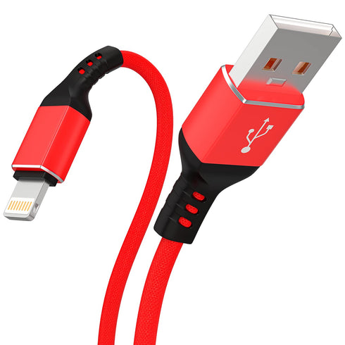 Apple MFi Certified iPhone Charger Cable 2 Pack, 6 FT Red, Fast Charging & Data Sync, Compatible with iPhone 14, 13,