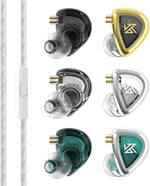 KZ EDC in-Ear Monitors, HiFi Stereo IEM Wired Noise Isolating Earbuds with Detachable Cable for Musicians (with Mic)