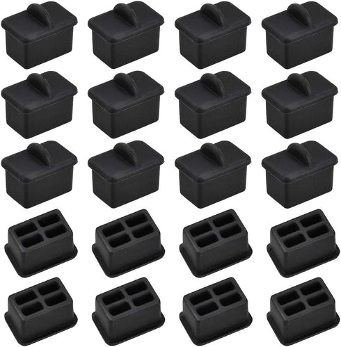 uxcell 20pcs SFP-A Silicone Protectors, Port Anti Dust Cap Cover, Black